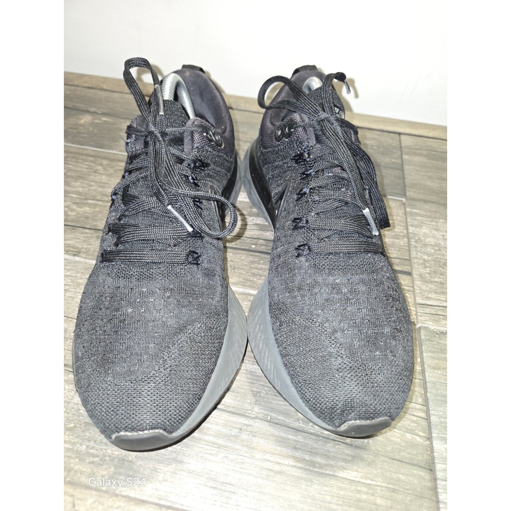 Nike React Infinity Run Flyknit 2 Triple Black Men's Size 9.5 Running Shoes - Picture 2 of 9